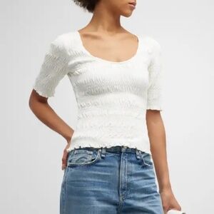 NWT Frame smocked knit top XS